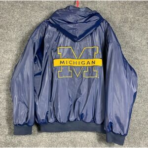 VTG Steve Barrys Michigan Wolverines Jacket Mens XL Blue Football‎ Y2K Deadstock